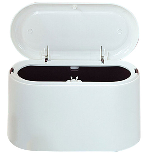 2Pcs Press Type Desktop Waste Bucket Large Capacity Mini Trash Can 1