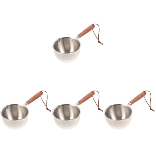 4Pcs Stainless Steel Milk Pan With Double Pouring Lips 1