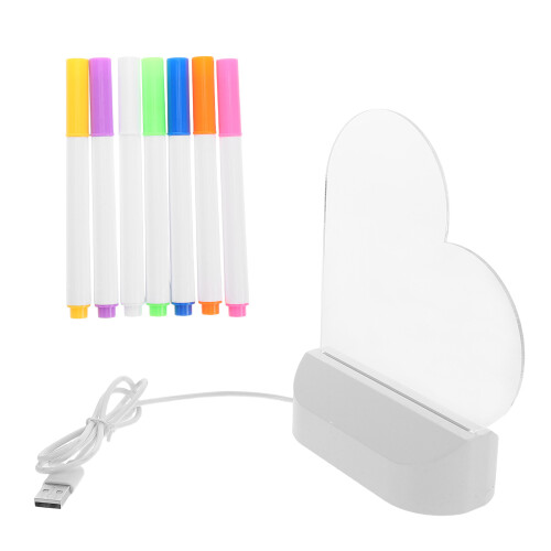 4 Sets Led Acrylic Message Board With Marker Heart Shaped Tablet 1