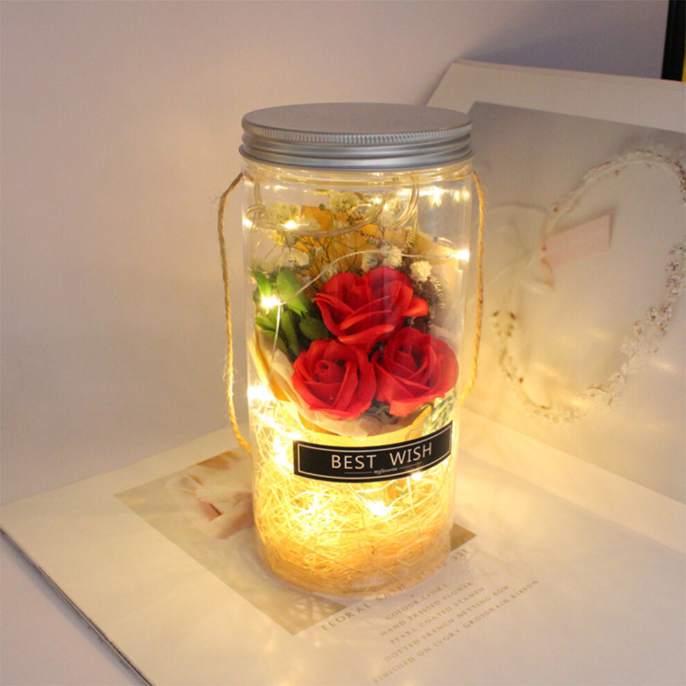 Romantic Eternal Rose Night Light Wishing Bottle Preserved Flowers-image-OPC-PKY22HZ-NEW