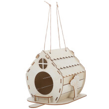 4Pcs Diy Wooden Bird House For Garden Hanging Nest Box Outdoor Decor