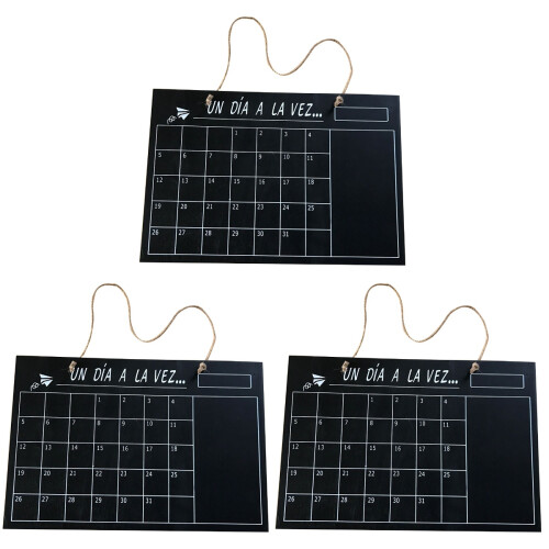 3Pcs Wooden Single-Sided Chalkboards Hanging Wall Message Board 1