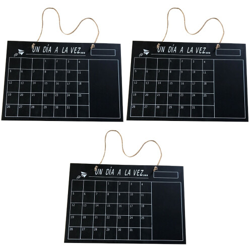 3Pcs Wooden Single-Sided Chalkboards Hanging Wall Message Board 2