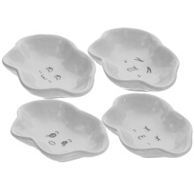 8 Pcs Cloud Shaped Porcelain Sauce Plates Dipping Bowls