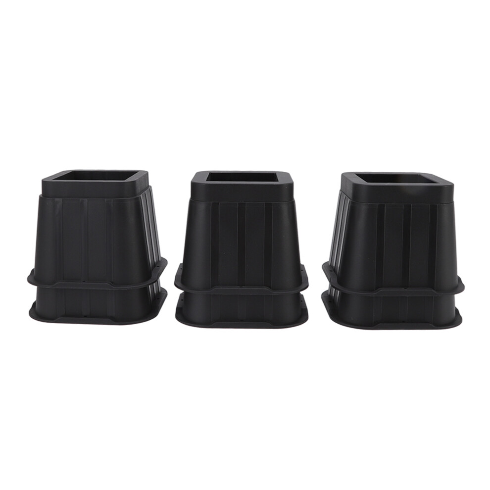 6Pcs Furniture Riser Black Rubber 4In Squared Sofa Bed Chair Desk 685922790095