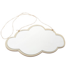 4Pcs Cloud Wooden Mirror Modern Wall Decor Hanging Ornament