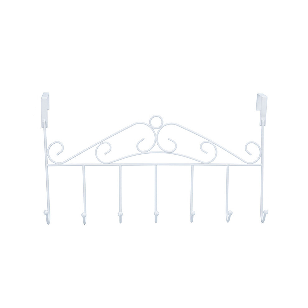(White) Over The Door Hook Rack 7 Hooks Organizer White-image-OPC-PKY26WC-NEW