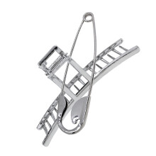 1Set Metall Haarclip Mit Großer Und Zinklegierung Silberfarbig