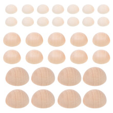 450 Pcs Half Round Unfinished Wooden Balls Durable Wood Beads
