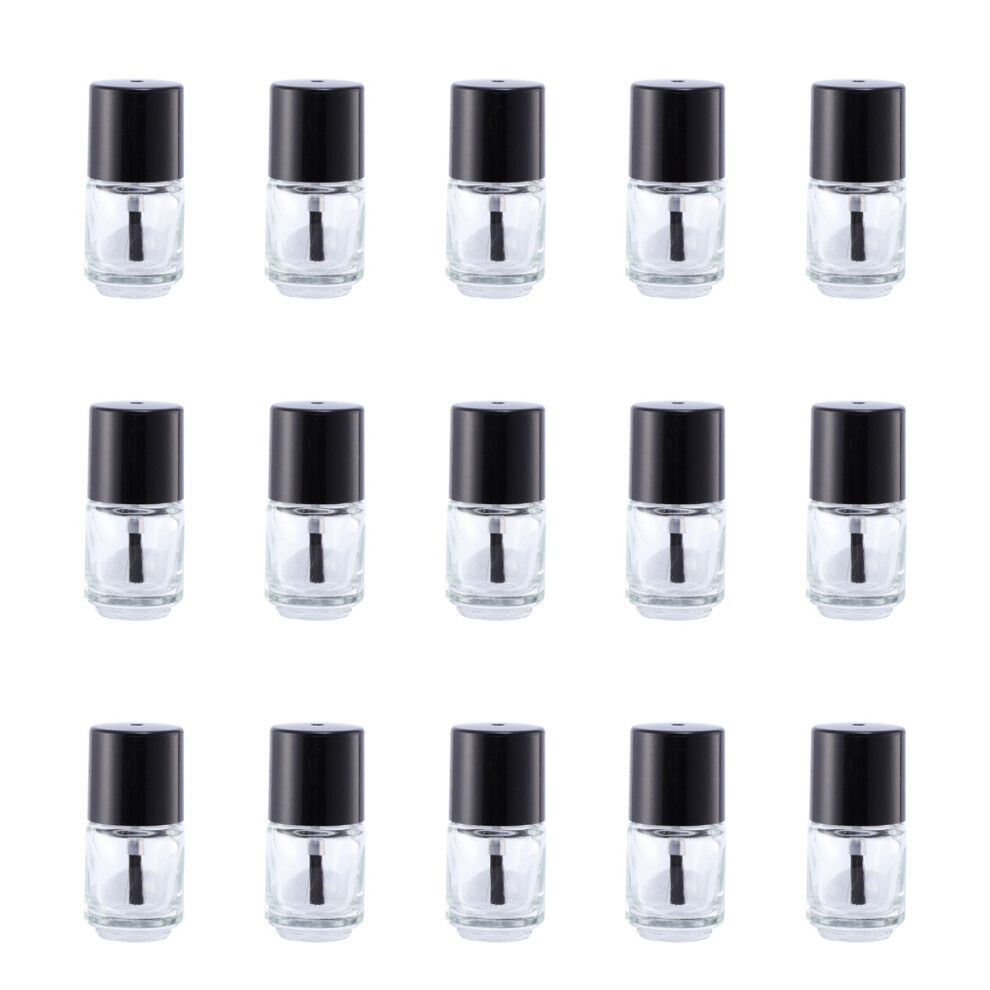 Totority 45 Pcs 5Ml Glass Empty Nail Polish Bottle With Brush Round Cap