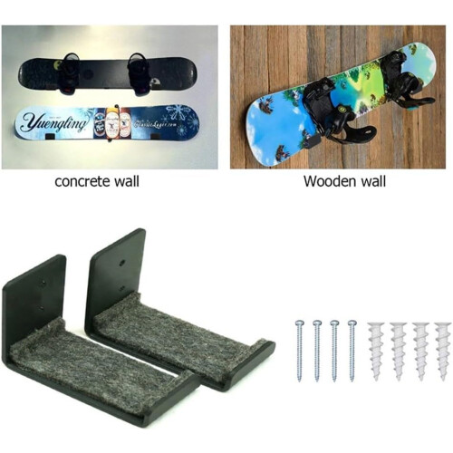 Snowboard Display Rack For Wall Mounting 3.75-Inch Depth Home Or Garage Use 2