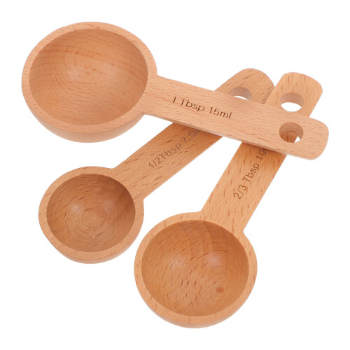6 Pcs Wood Measuring Spoons For Coffee Beans