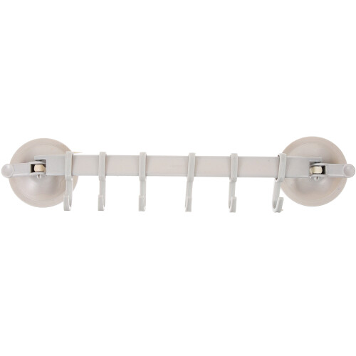3Pcs Adjustable Double Suction Cup Hook Rack With 6 Linked Hooks