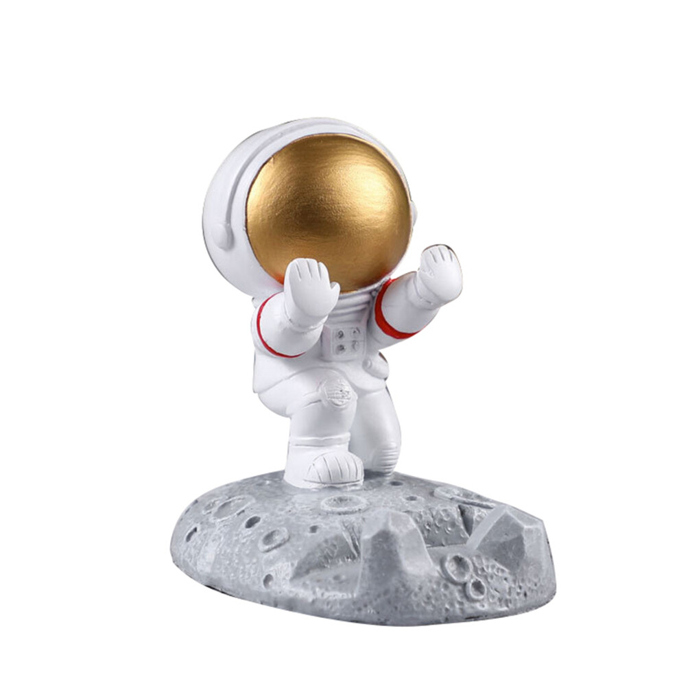 (Kung Fu Astronaut Cell Phone Bracket ()) Astronaut Phone Stand Resin Desktop Decor Silver/Gold 685922794024