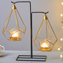(Double Hanging Basket Model) Metal Candle Holder Modern Romantic Lantern Double Hanging