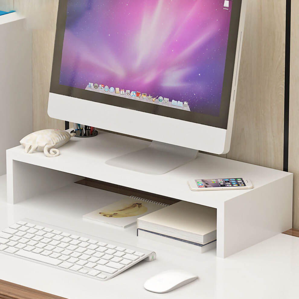(Warm ) Ergonomic Monitor Stand With Storage Warm Desktop Riser White 685922794239
