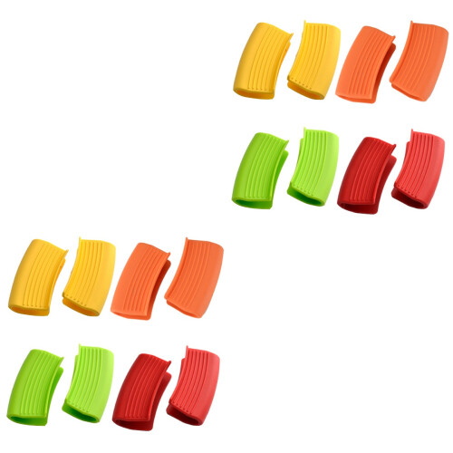 8 Pairs Silicone Pot Handle Clips Thermal Insulation Kitchen Tool 2