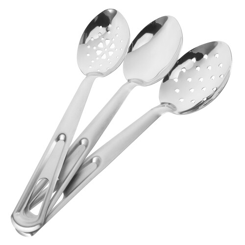 6 Pcs Slotted Serving Spoon Reusable Stainless Steel Buffet Scoop