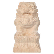 5Pcs Lion Wood Finial Carved Head Topper For Railing Posts