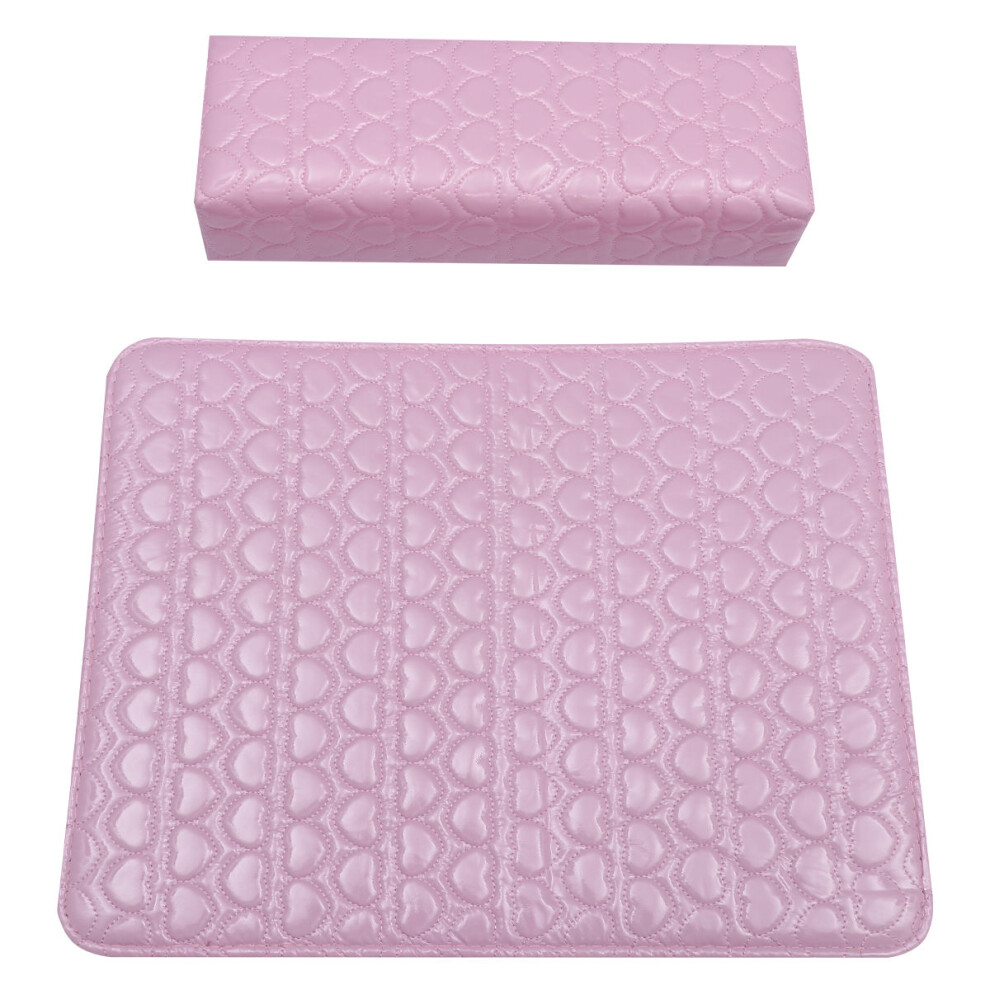 Totority Pink 2Pcs Square Nail Salon Cushions Pu Wrist Rest