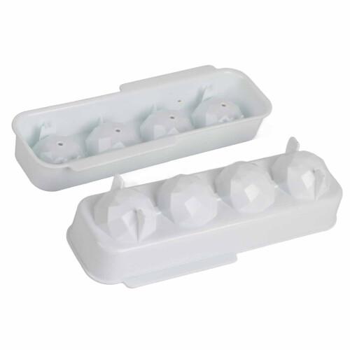 Round Ice Cube Mold PP Whiskey Ice Ball Mold with Lid 1