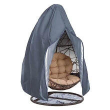 Waterproof Oxford Fabric Hanging Chair Cover 231x200cm Grey Outdoor Swing Chair Protector for Lounge and Rocking Chairs