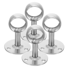 8 Pcs Stainless Steel Shower Curtain Pipe Holder With Flange Socket