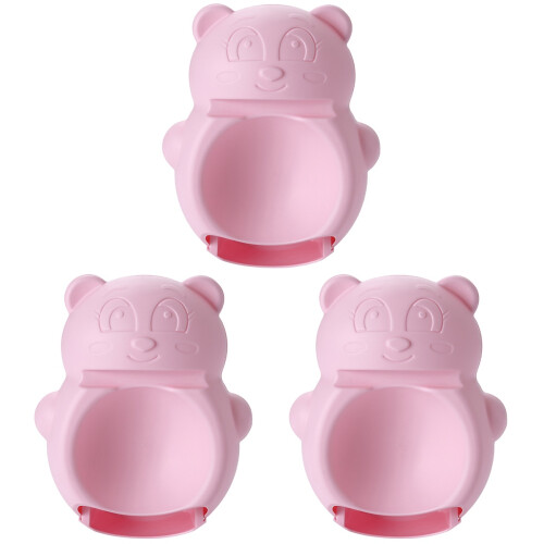 3 Pcs Snack Bowl With Phone Holder Bear Shape Pink 1