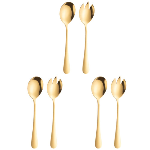 6 Pcs Stainless Steel Serving Spoons For Fruit Salad And Fork 1