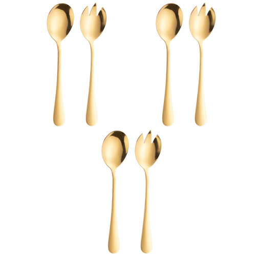 6 Pcs Stainless Steel Serving Spoons For Fruit Salad And Fork 2