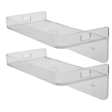 8 Pcs Clear Wall Mounted Spice Racks Floating Kitchen Bathroom Organizer