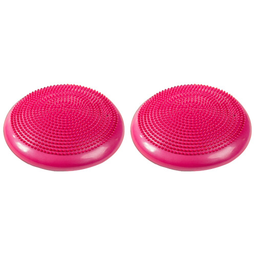 2Pcs Extra Thick Inflated Wobble Cushion Balance Disc Pink 1