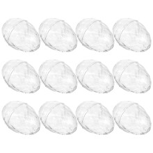 12 Pcs Plastic Fillable Egg Ornaments For Decor And Candy Storage
