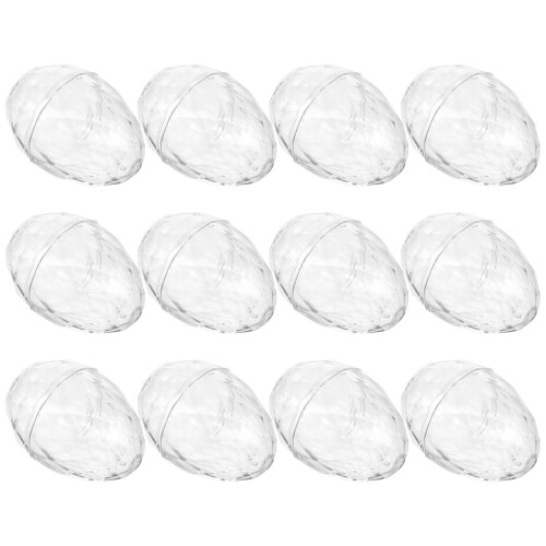 12 Pcs Plastic Fillable Egg Ornaments For Decor And Candy Storage