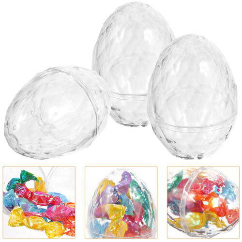 12 Pcs Plastic Fillable Egg Ornaments For Decor And Candy Storage 2