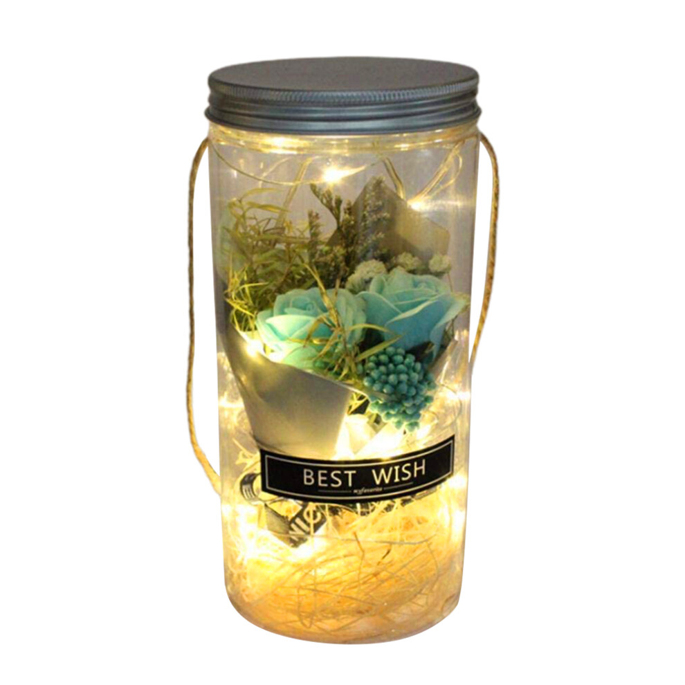 Handmade Soap Rose Bouquet LED Light in Bottle with Rope for Gift-image-OPC-PKY2F6M-NEW