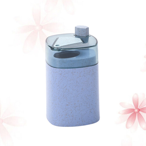 Straw Toothpick Can Automatic Holder Container For Home Blue