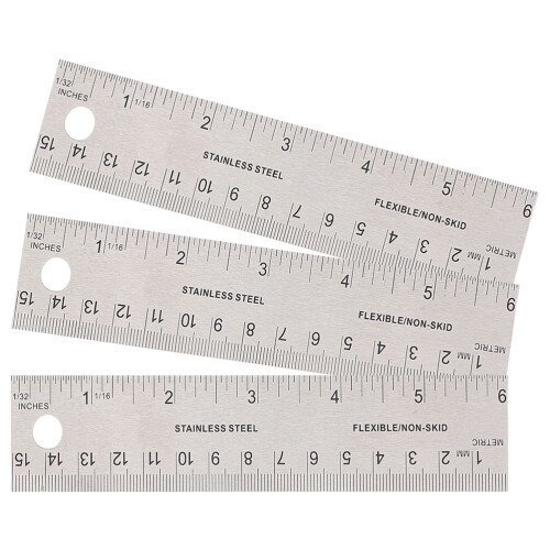 9 Pcs Multi-Function Kids Rulers With Cork Backing Portable Straight 2