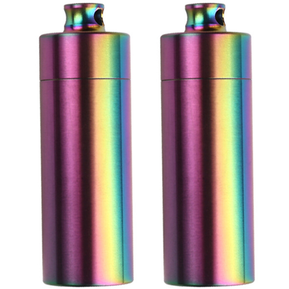 Inoomp 2Pcs Portable Pill Box With Key Chain Holder Container