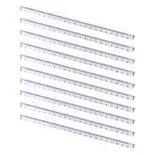 30 Pcs Clear Triangular Plastic Ruler For Students