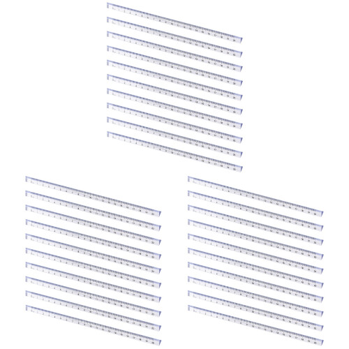 30 Pcs Clear Triangular Plastic Ruler For Students 1