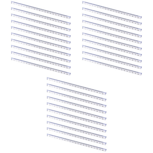 30 Pcs Clear Triangular Plastic Ruler For Students 2