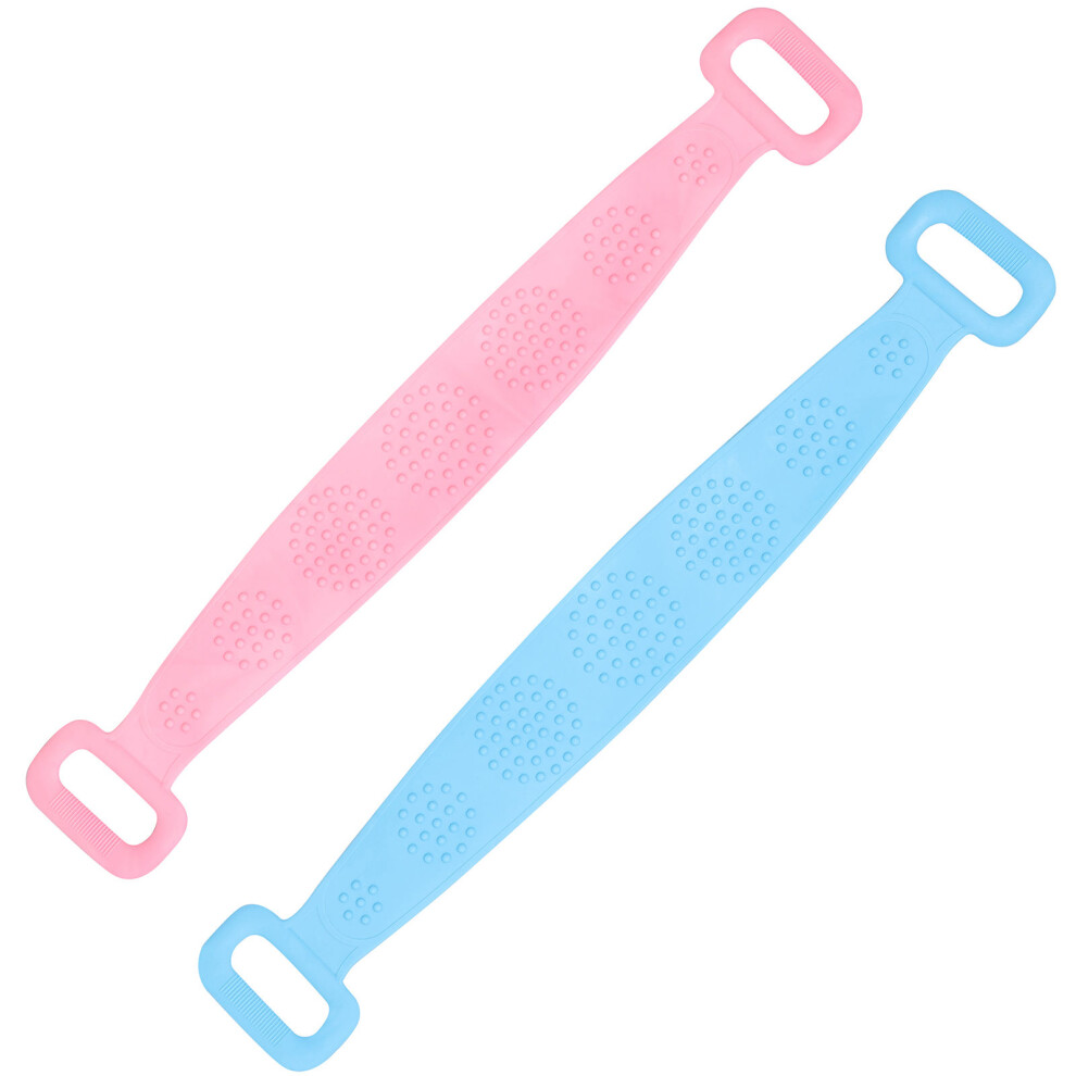 Solustre 2 Pieces Bath Towel And Belt Scrubber Back Exfoliator For Shower