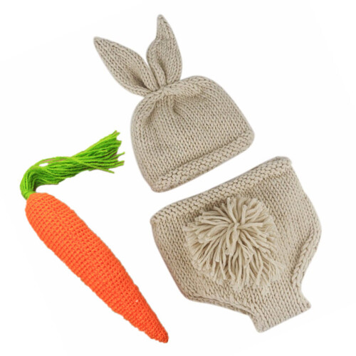 2 Sets Newborn Easter Photo Outfits Rabbit Costume 2