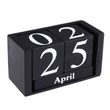 3 Pieces Monthly Calendar Date Wood Block Display Vintage Wooden