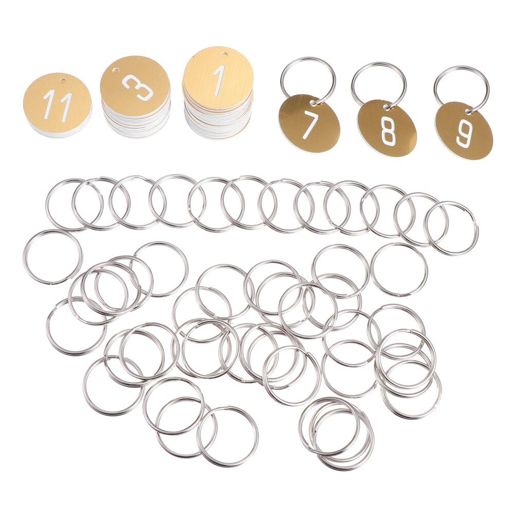100 Pcs Plastic Round Numbered Tags Key Tags With Key Rings For Hotel 013540970528