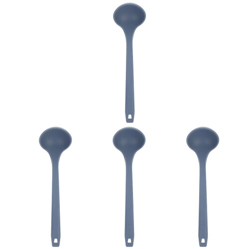 4Pcs Silicone Soup Spoon With Long Handle For Non-Stick Cookware 1