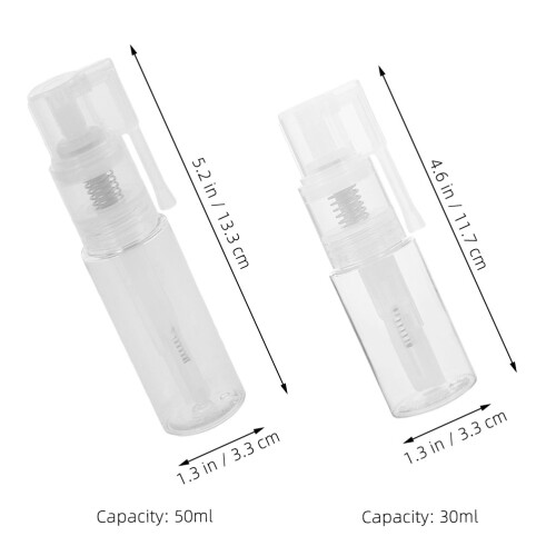 2pcs Powder Spray Bottles 35ml 50ml Refillable Dispenser 2