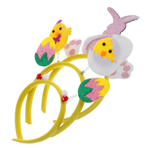15 Pcs Cute Bunny Headband With Colored Egg Decorations For Easter 1