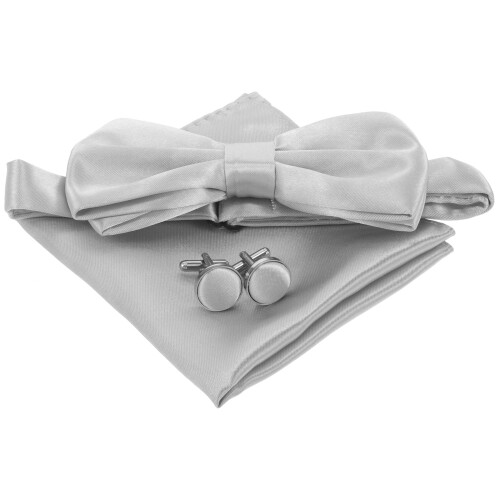 2 Sets Men's Cufflinks Handkerchief Bow Tie Wedding Suit Accessory 2